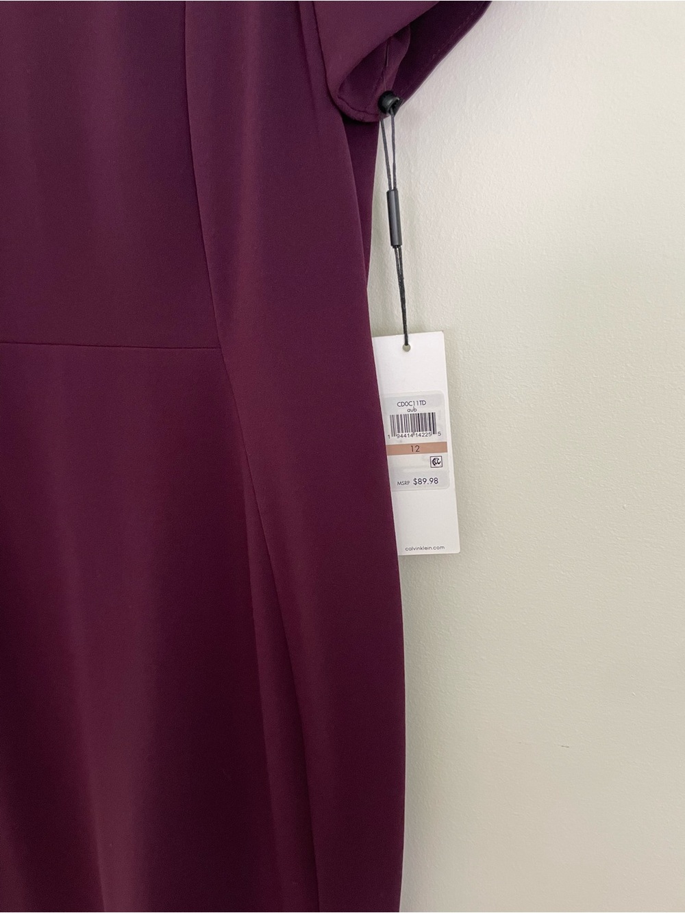 Calvin Klein Plum Tulip-Sleeve Sheath Dress - Picture 2 of 6